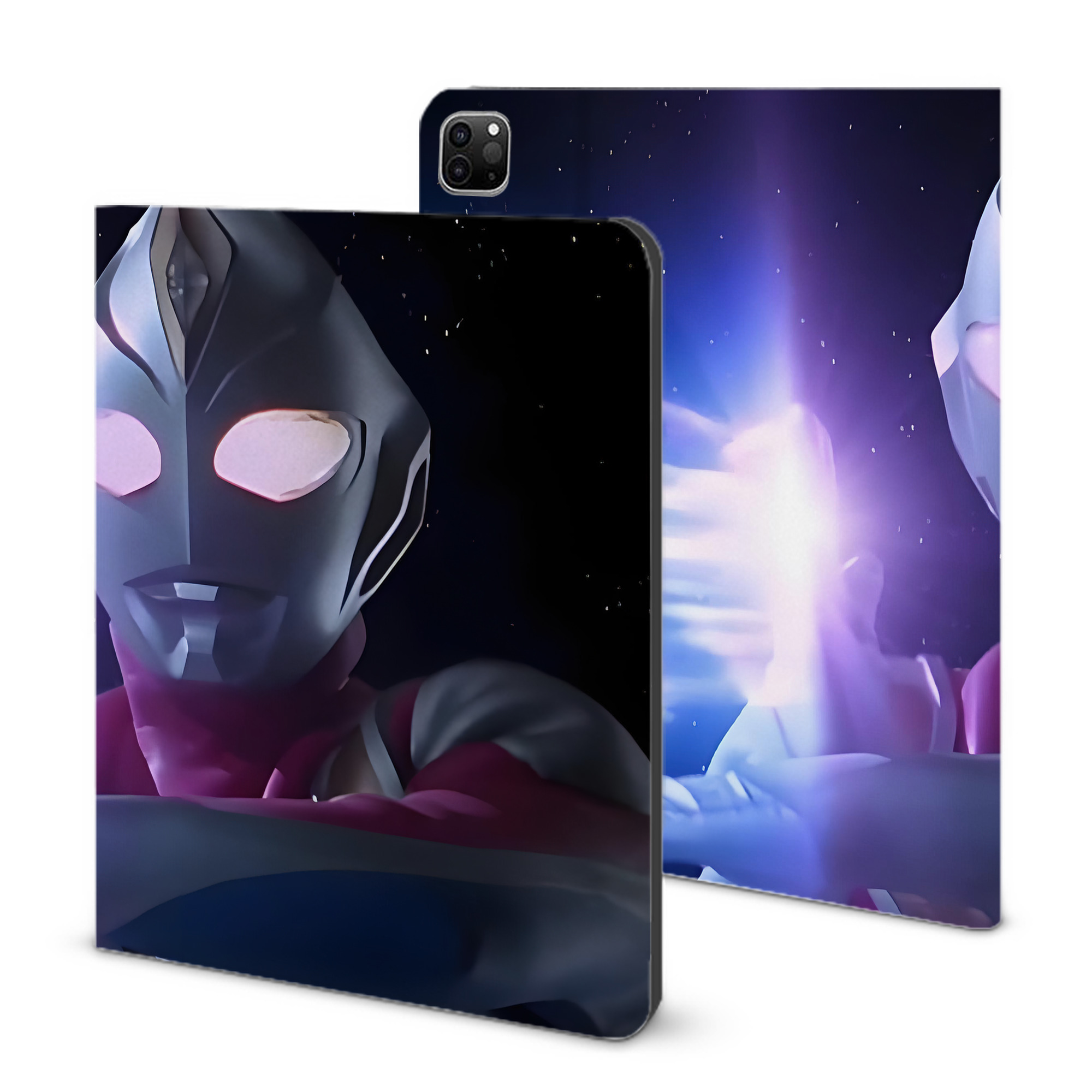 （画像用） ウルトラマン Ultraman IPad ケース ブック型 PUレザー TPU 耐衝撃 軽量 薄型 ペン収納なし 全面保護 IPad 各モデル対応
